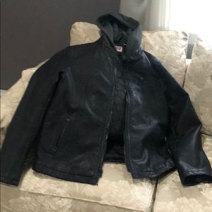 Men’s Lev’s faux leather jacket.
